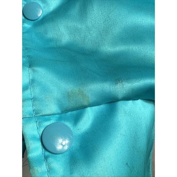 Vintage Turquoise Satin Jacket West Ark Southwestern Native Bar Lights Prod READ - Picture 6 of 14